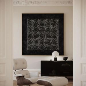 لوحة جدارية 140x140 سم مودرين اينول - برواز اسود غير مجوف