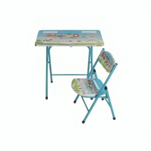 مكتب دراسي للاطفال مع كرسي كنقرو - ازرق
