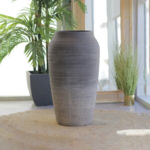 مركن زرع فخار رينو - رمادي وبيج