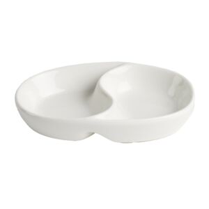 زبدية دوبلي قسمين بورسلان - أبيض