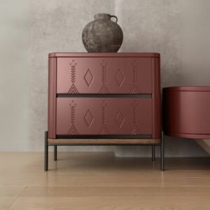 خزانة جانبية من مجموعة مفتاحة عسير - برغندي