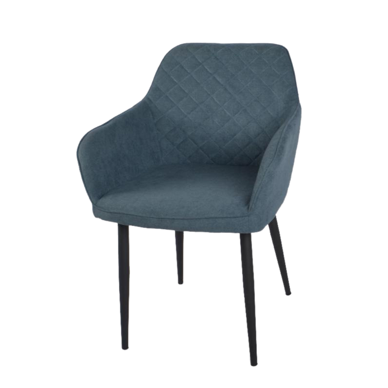 كرسي مقهى قماشي متميز باللون الأزرق