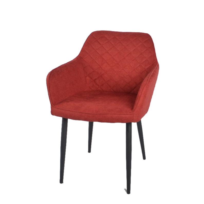 كرسي مقهى قماشي متميز باللون الأحمر