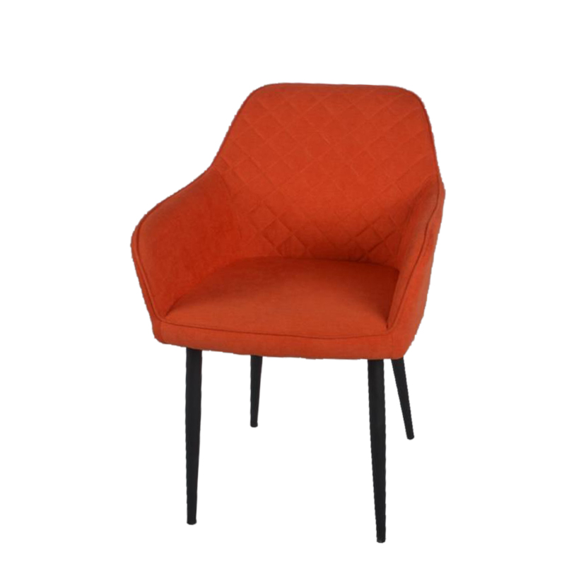 كرسي مقهى قماشي متميز باللون البرتقالي