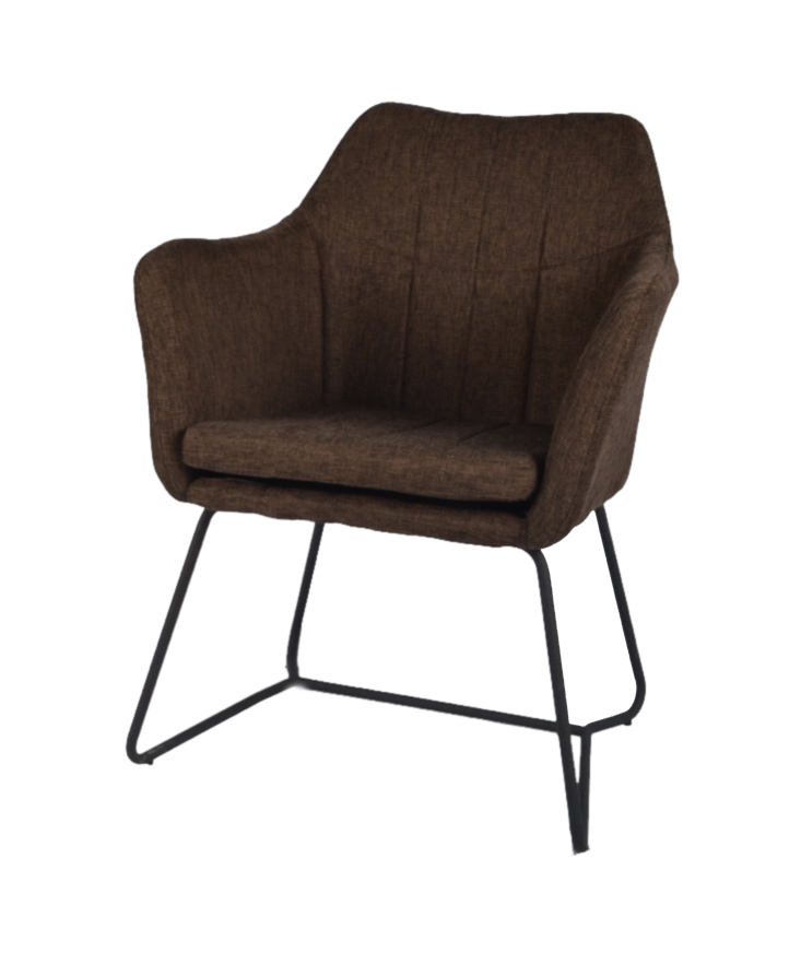 كرسي مقهى قماشي متميز باللون البني