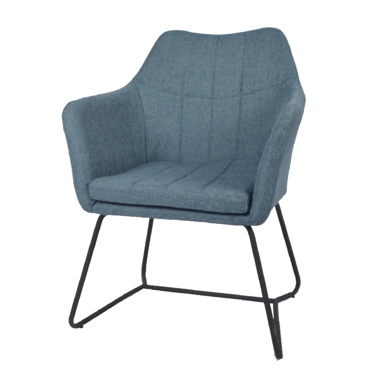 كرسي مقهى قماشي متميز باللون الأزرق