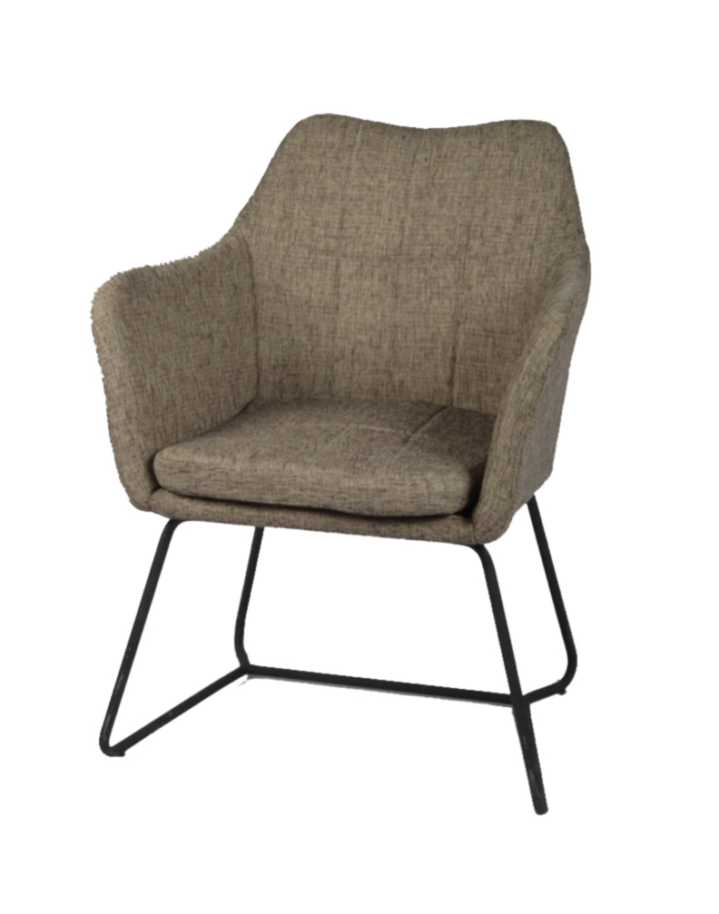 كرسي مقهى قماشي متميز باللون البيج