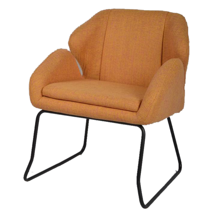 كرسي مقهى قماشي متميز باللون البرتقالي