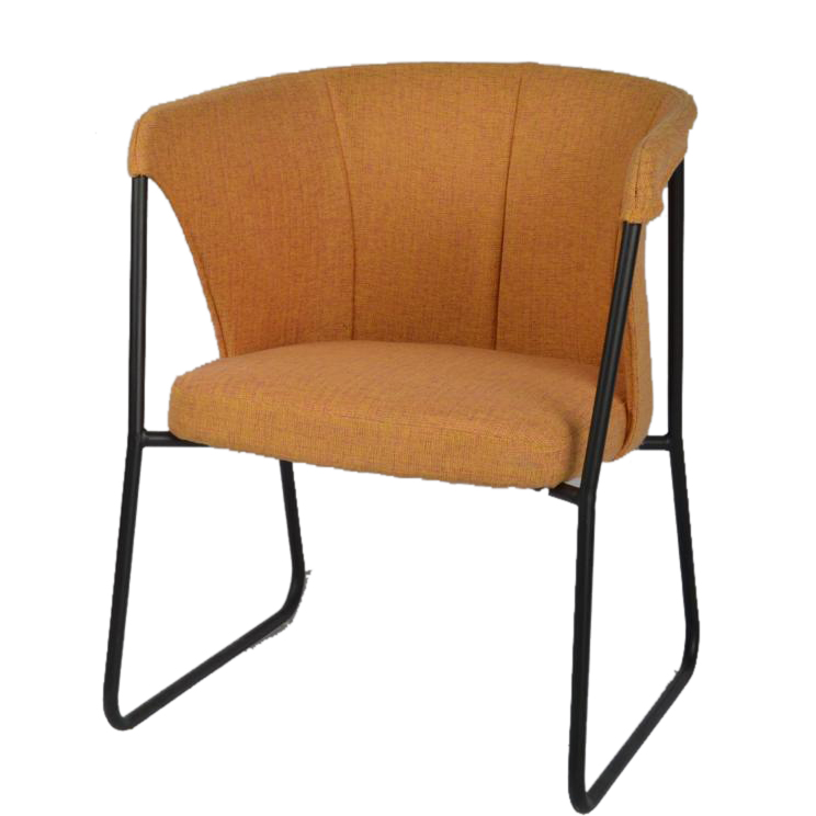 كرسي مقهى قماشي متميز باللون البرتقالي