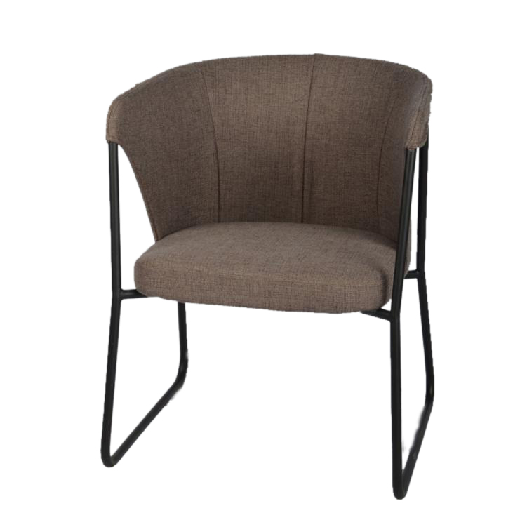 كرسي مقهى قماشي متميز باللون البني