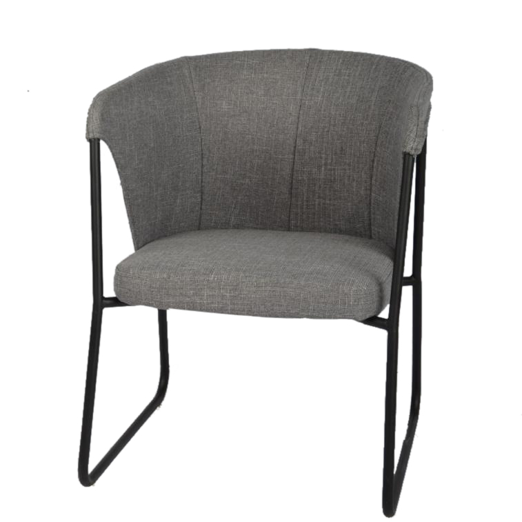 كرسي مقهى قماشي متميز باللون الرمادي