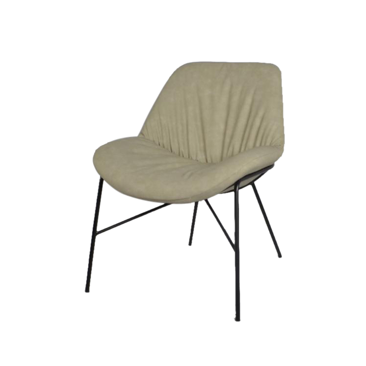 كرسي مقهى جلد متميز باللون البيج