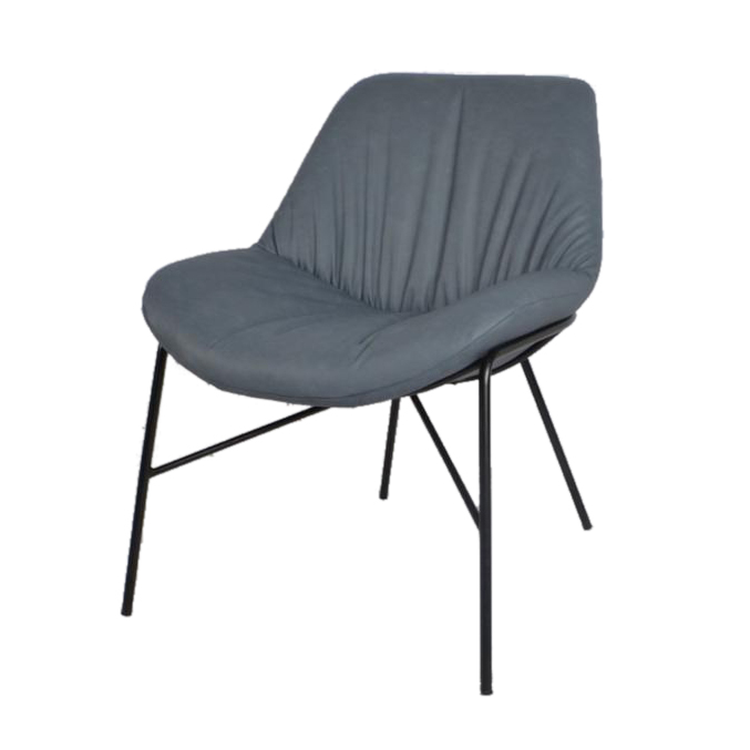 كرسي مقهى جلد متميز باللون الرمادي