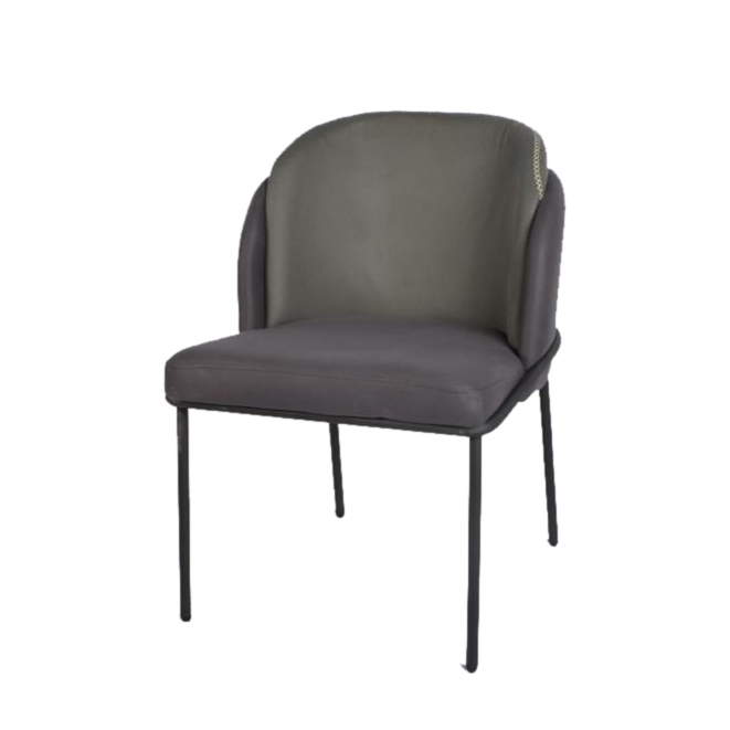 كرسي مقهى قماشي متميز باللون الرمادي
