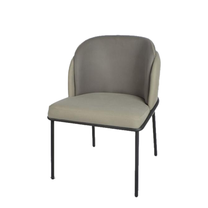 كرسي مقهى قماشي متميز باللون الرمادي