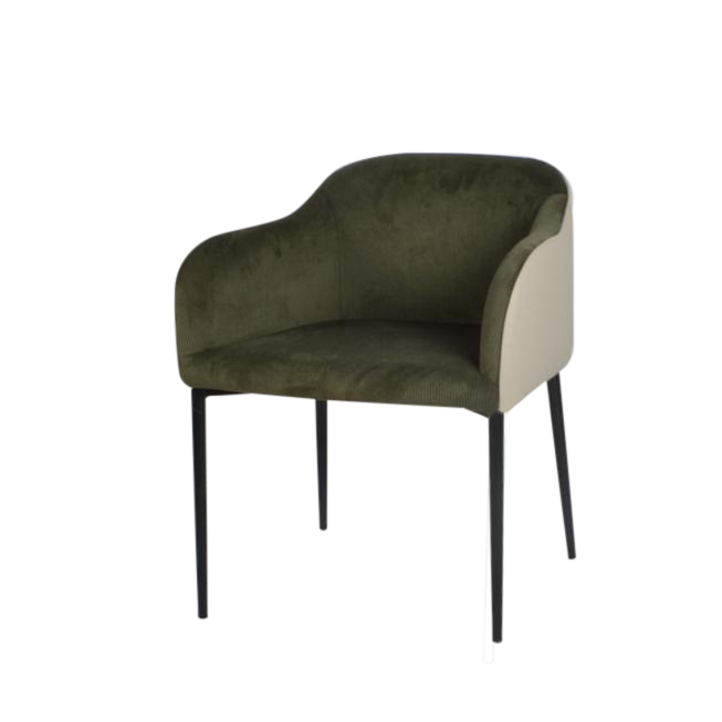 كرسي مقهى قماشي متميز باللون الأخضر