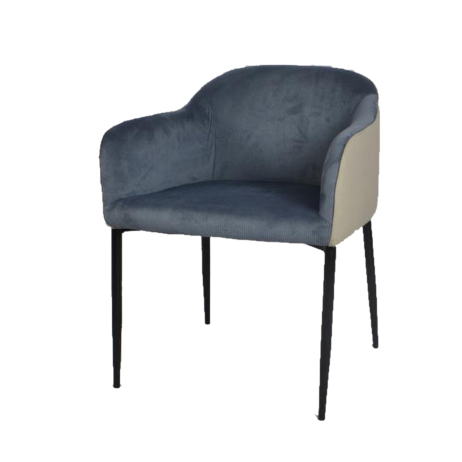 كرسي مقهى قماشي متميز باللون الأزرق