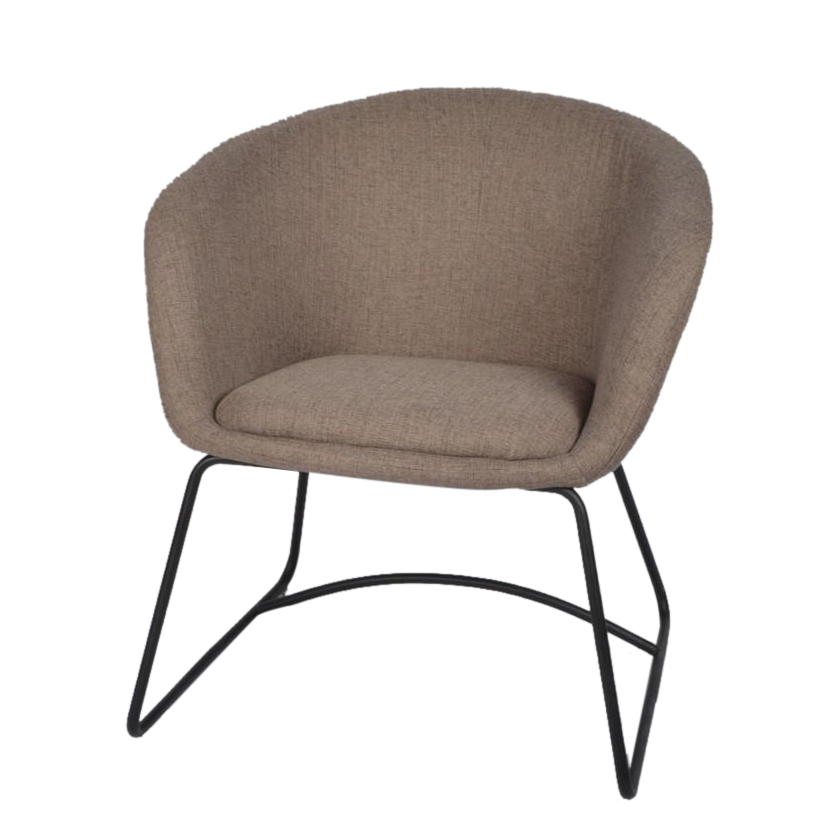 كرسي مقهى قماشي متميز باللون البيج