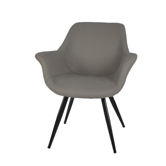 كرسي مقهى جلد متميز باللون الرمادي