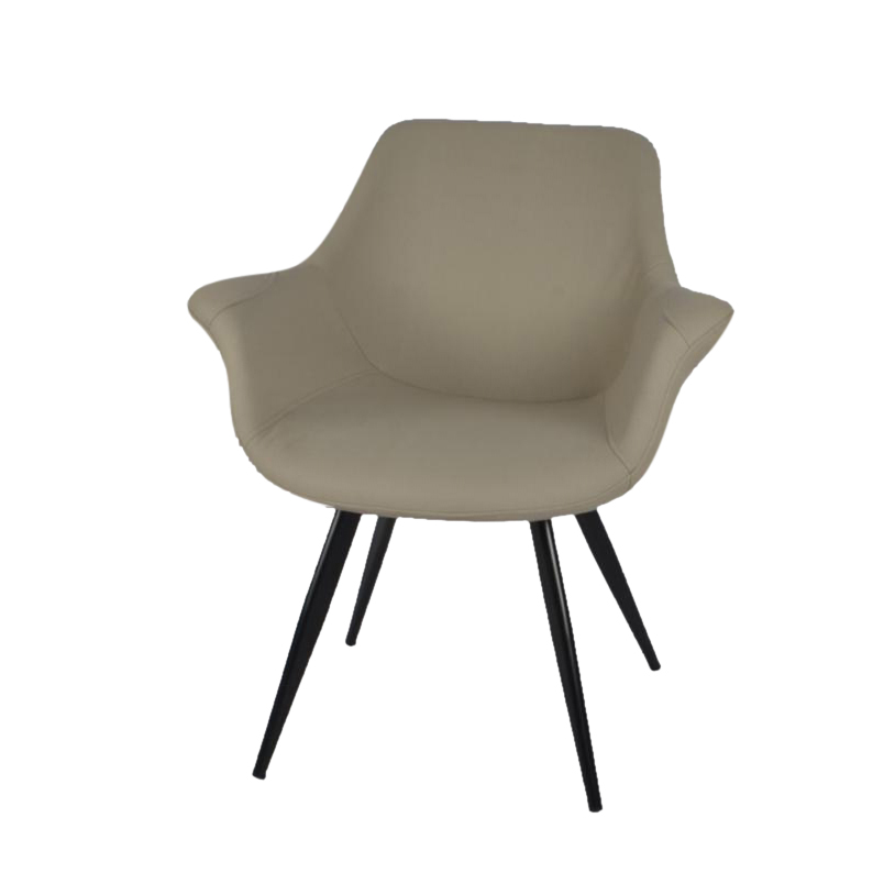 كرسي مقهى جلد متميز باللون الرمادي