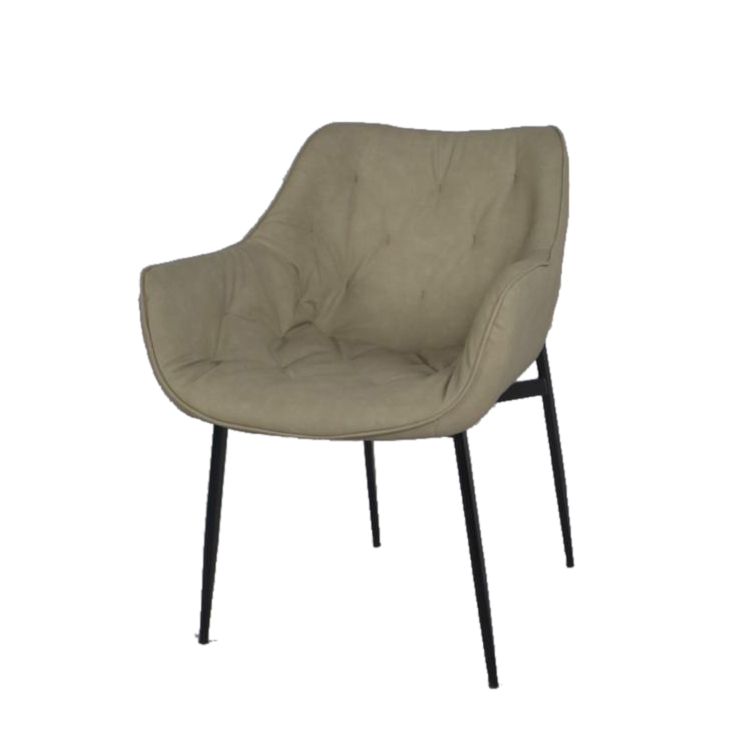 كرسي مقهى جلد متميز باللون البيج