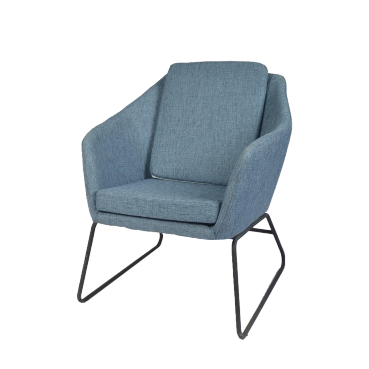 كرسي مقهى قماشي متميز باللون الأزرق