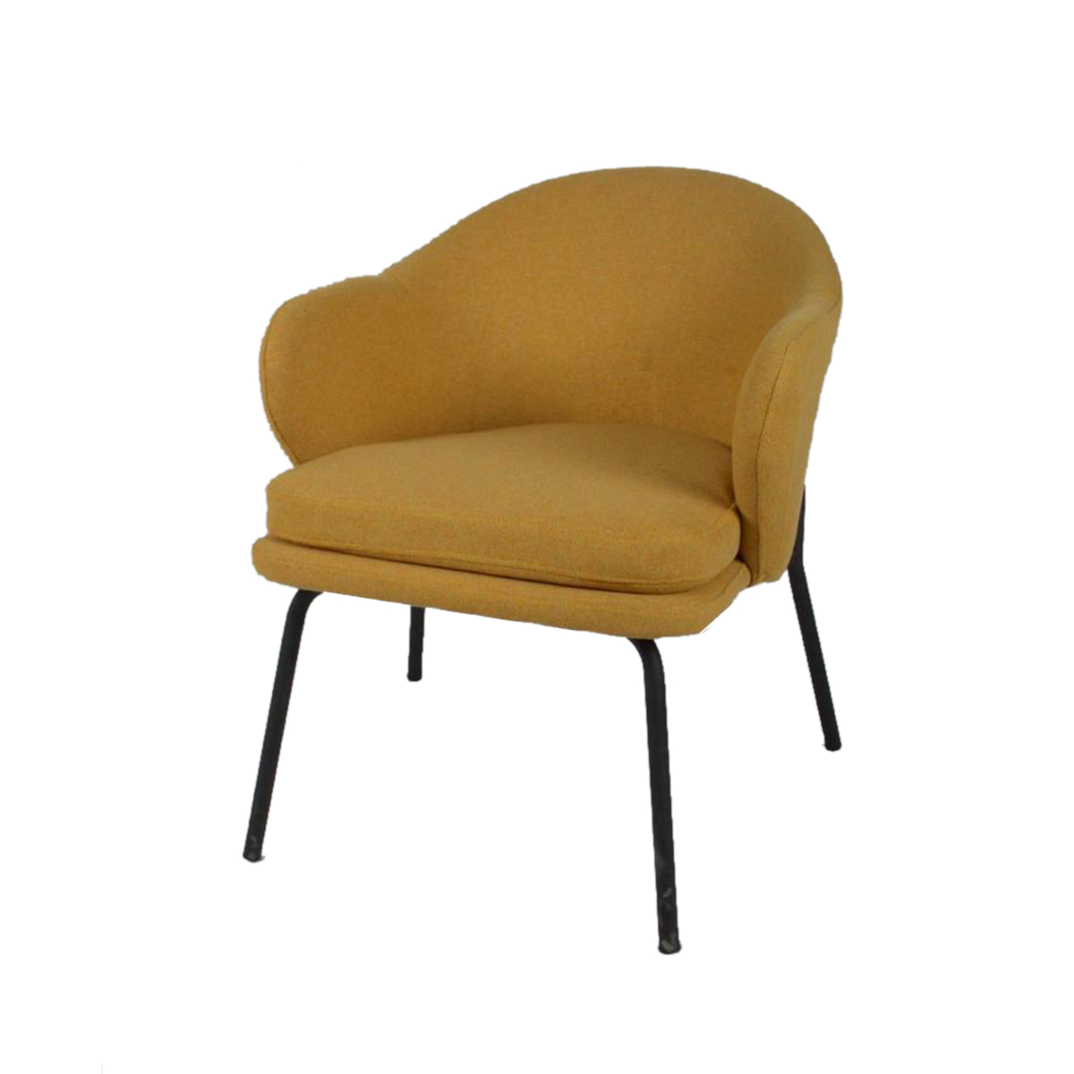 كرسي مقهى قماشي متميز باللون الأصفر