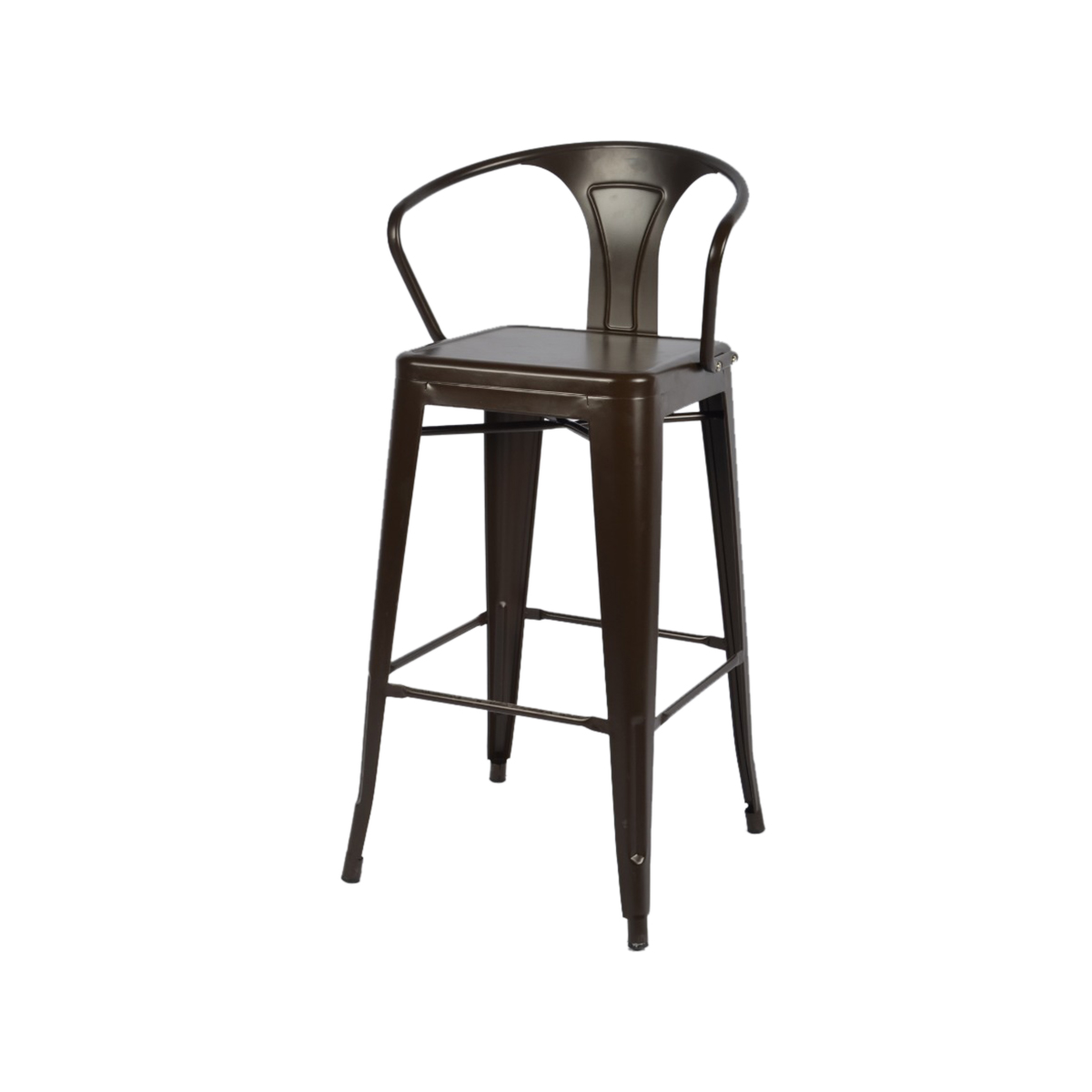 كرسي مرتفع معدني متميز باللون البني