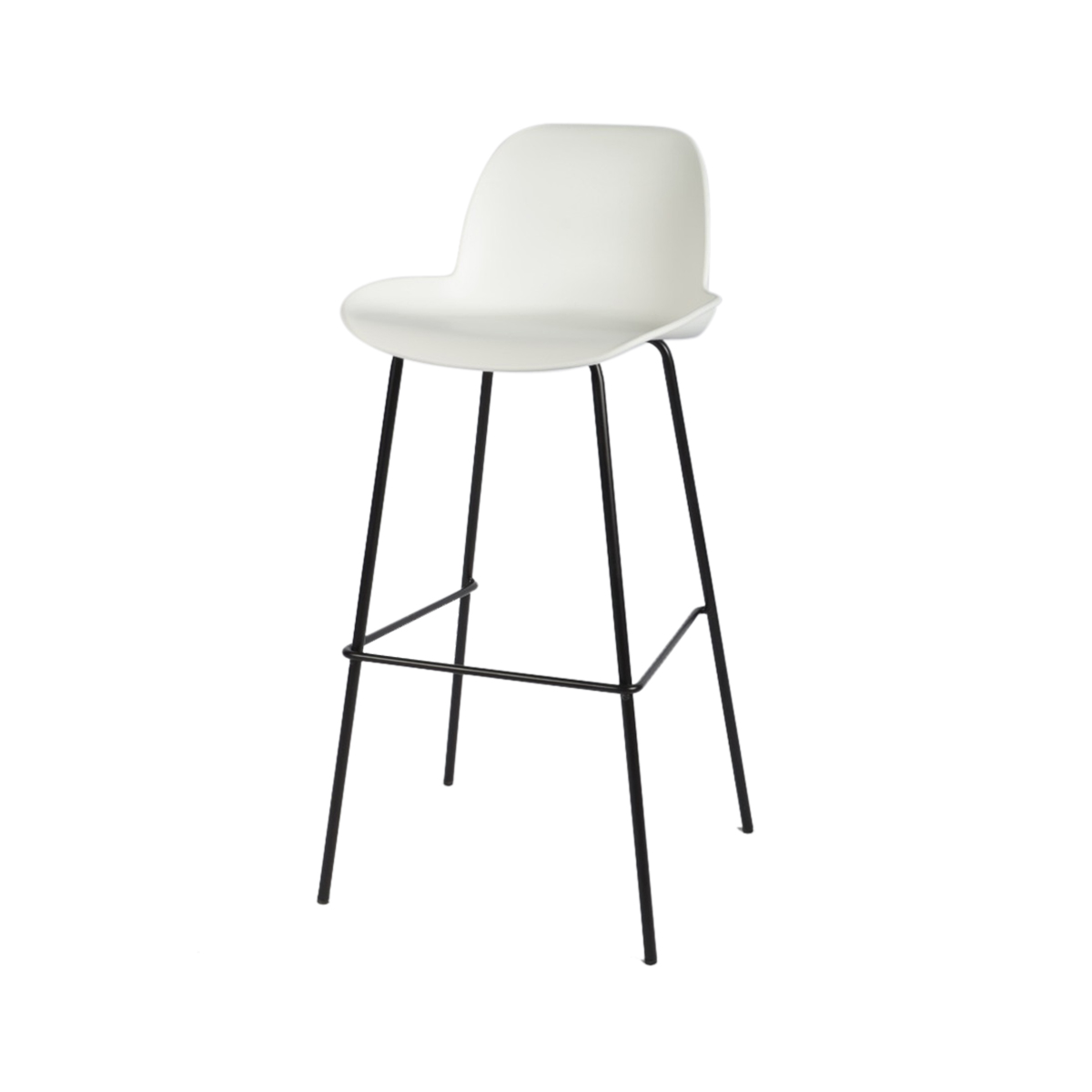 كرسي مرتفع فايبر متميز باللون الأبيض