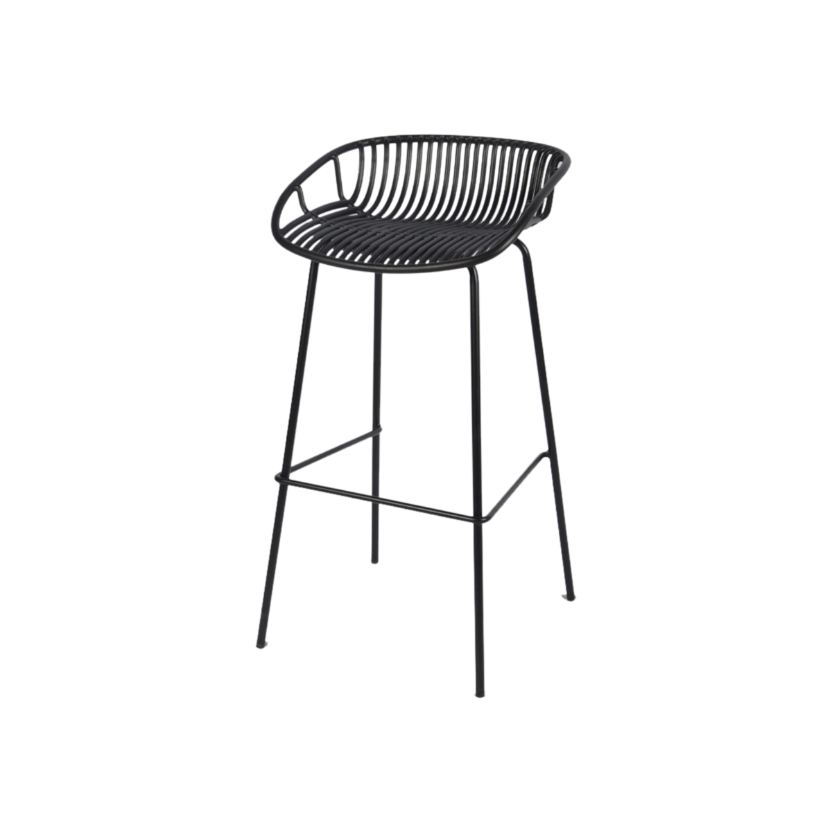 كرسي مرتفع فايبر متميز باللون الأسود