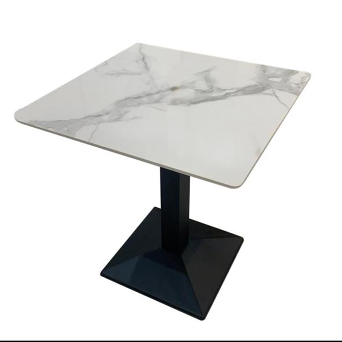 طاولة مقهى رخامية متميزة باللون الأبيض